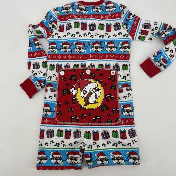 Bucees Youth Size Small Zipper Christmas Pajama Thermal Waffle Knit One Piece - Picture 6 of 7